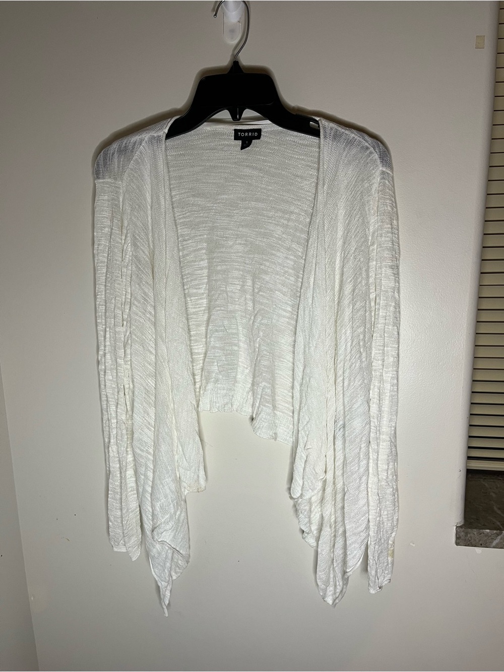 torrid White Draped Open Front Lightweight Cardigan